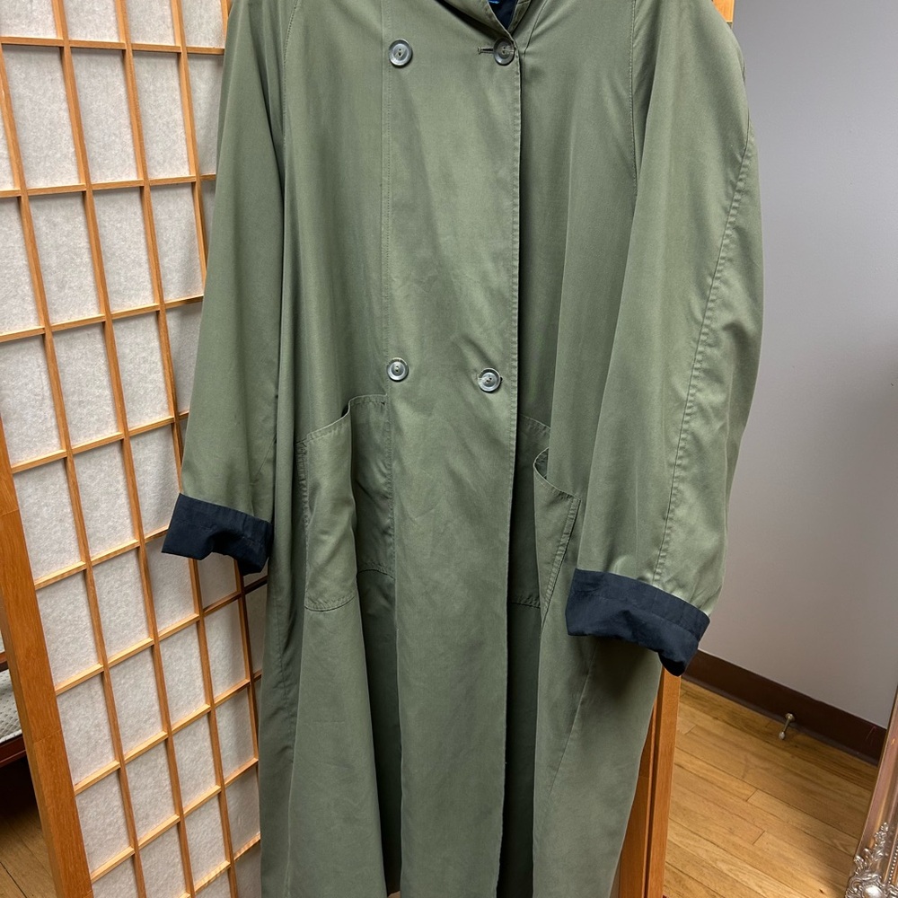 Elegant Olive Green Women's Trench Coat